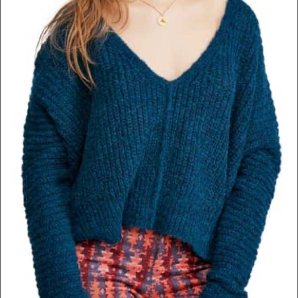 Free People Sweaters - NWT Free People Moonbeam Sweater Alpaca Blend Blue